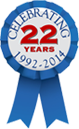 Celebrating 22 years badge